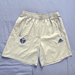 Olive green polyester adidas aeroready shorts